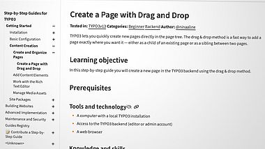 Contribuez aux guides étape par étape — une nouvelle façon d'apprendre TYPO3 de manière pratique